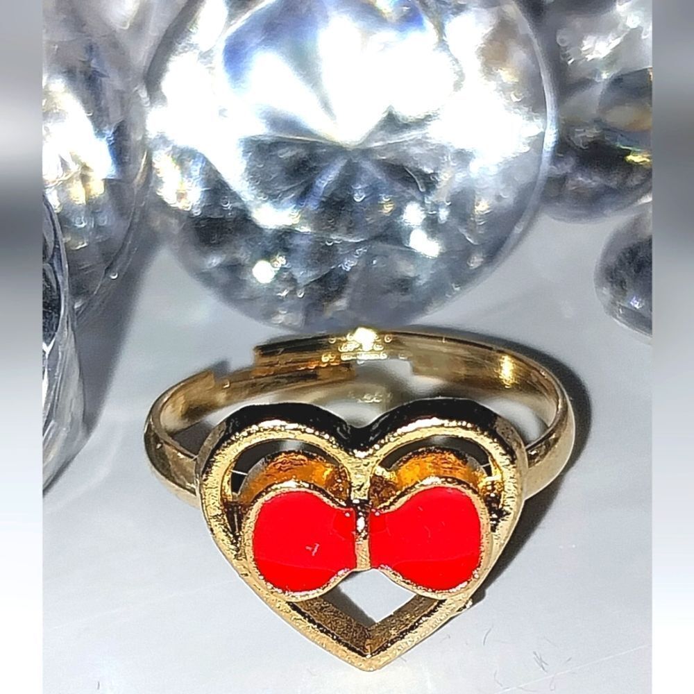 Super cute girls jeweled adjustable ring